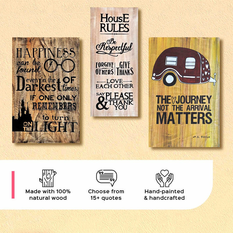 Wooden Wall Decor Board - Journey & Travel Quote