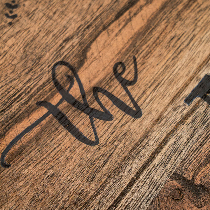 Round Rustic Wood Hand-painted Family Nameboard