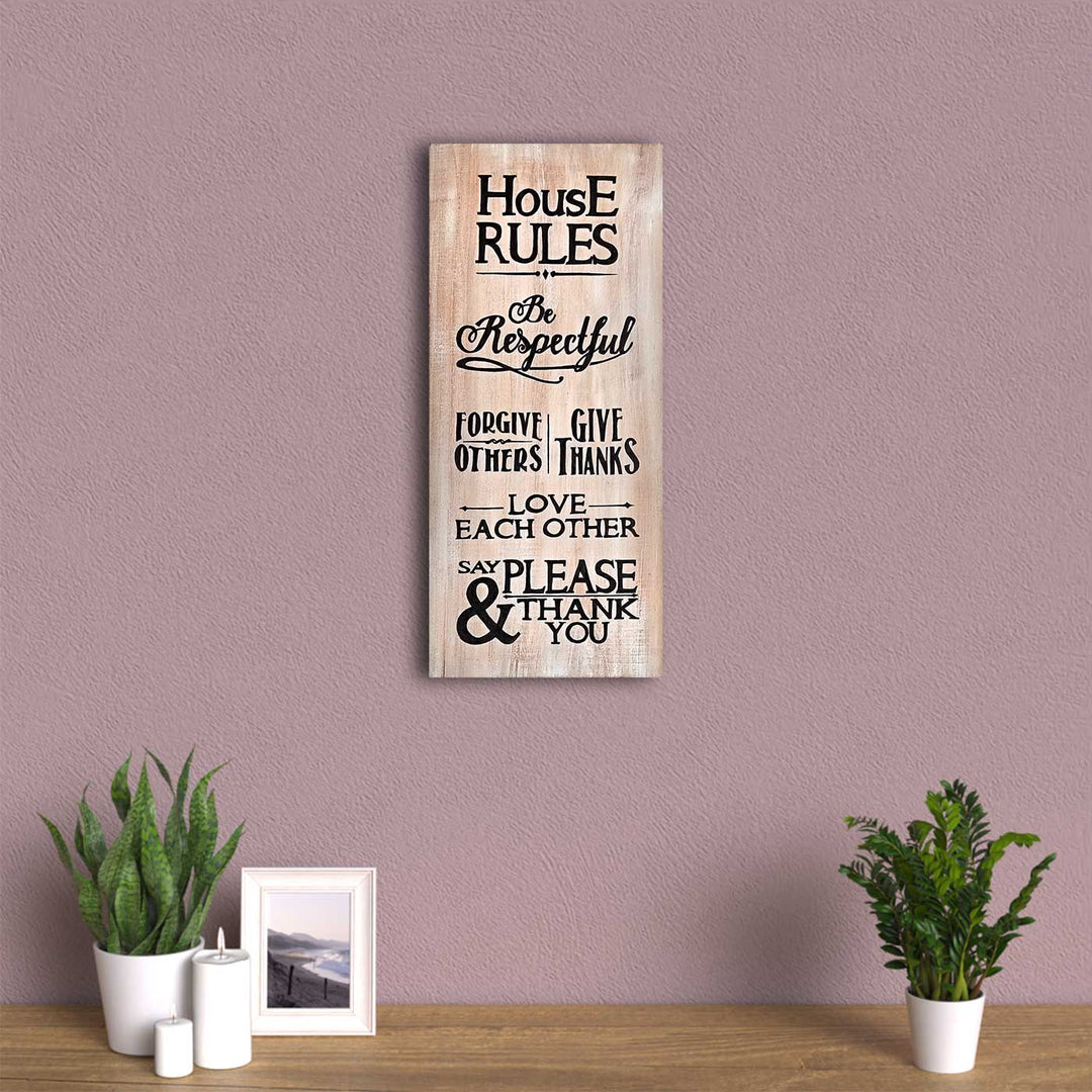 House Rules Wooden Wall Decor