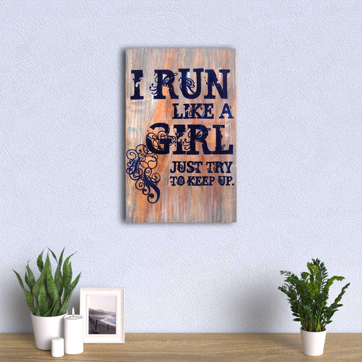 Wooden Wall Decor Board - Girl Power Quote