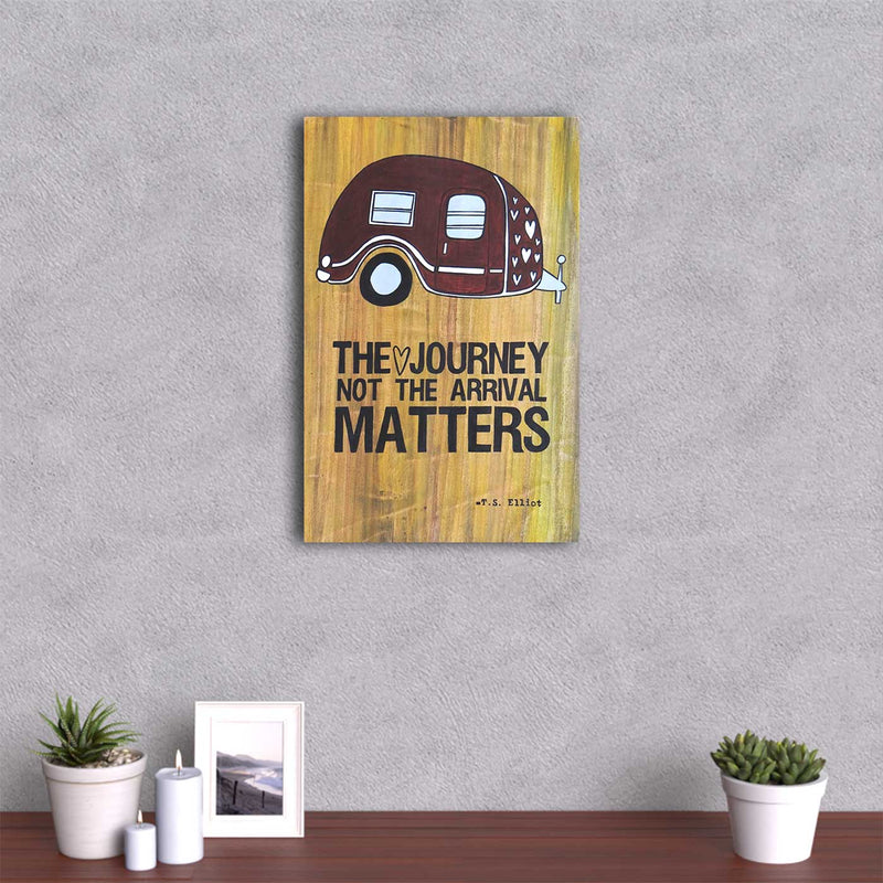 Wooden Wall Decor Board - Journey & Travel Quote