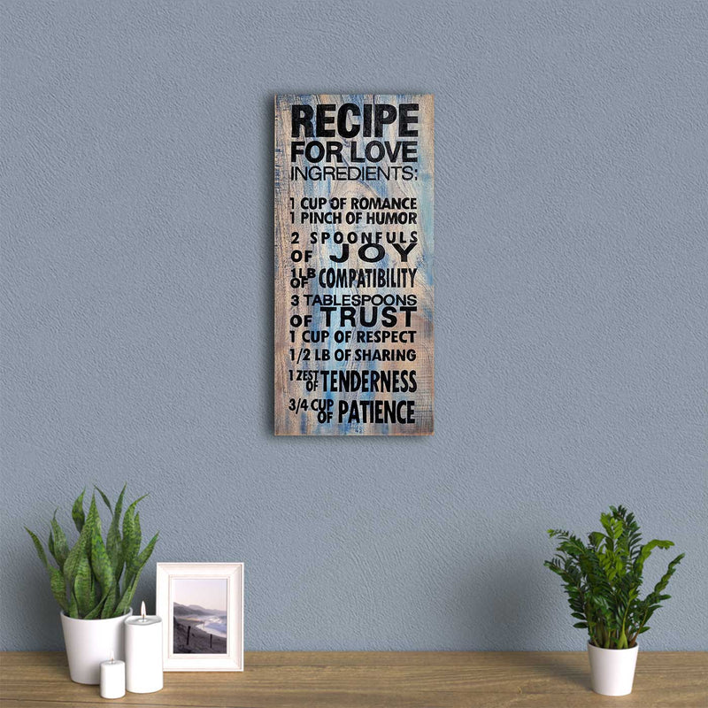 Recipe for Love Wooden Wall Decor Board