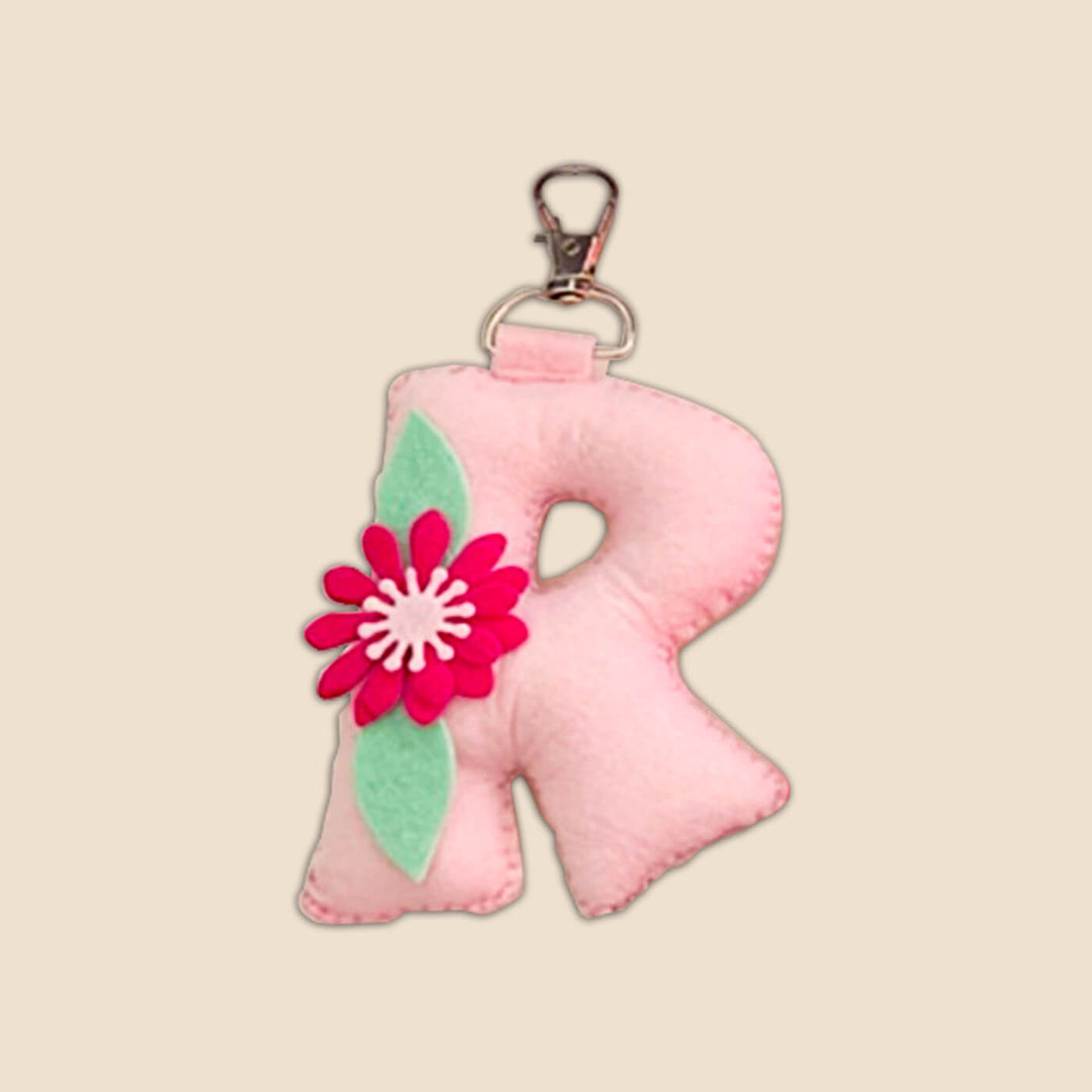 Colourful Personalized Felt Initial Keychain / Bag Charm