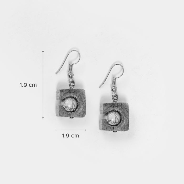 Mini Square Bamboo Earrings - Ruby Red