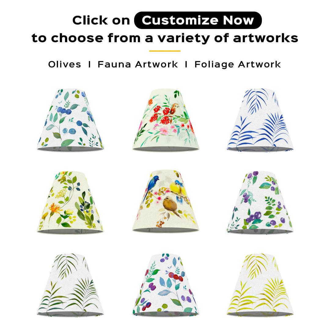 Handpainted Conical Tabletop Lamp