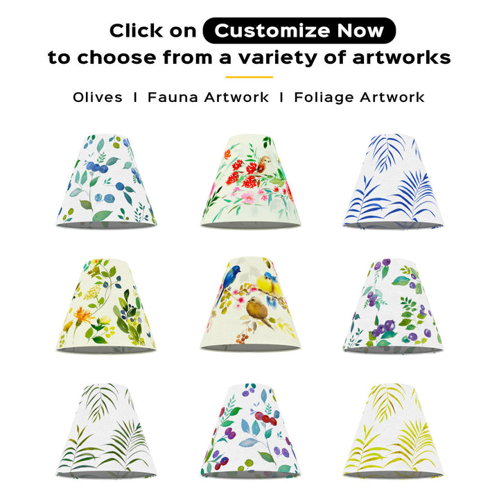 Handpainted Conical Tabletop Lamp