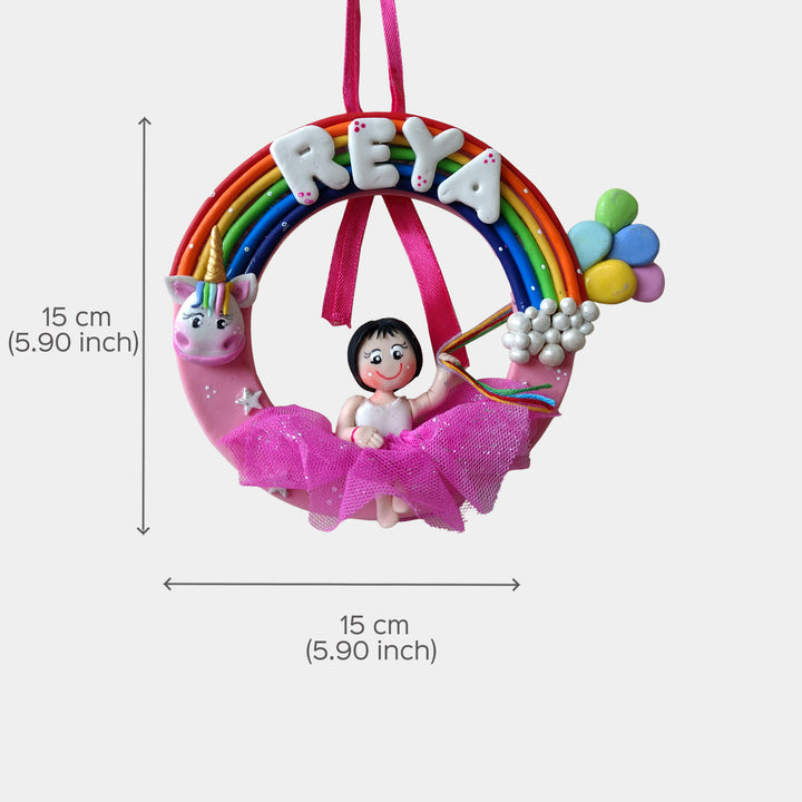 Personalised Rainbow Unicorn Wall Hanging For Girls