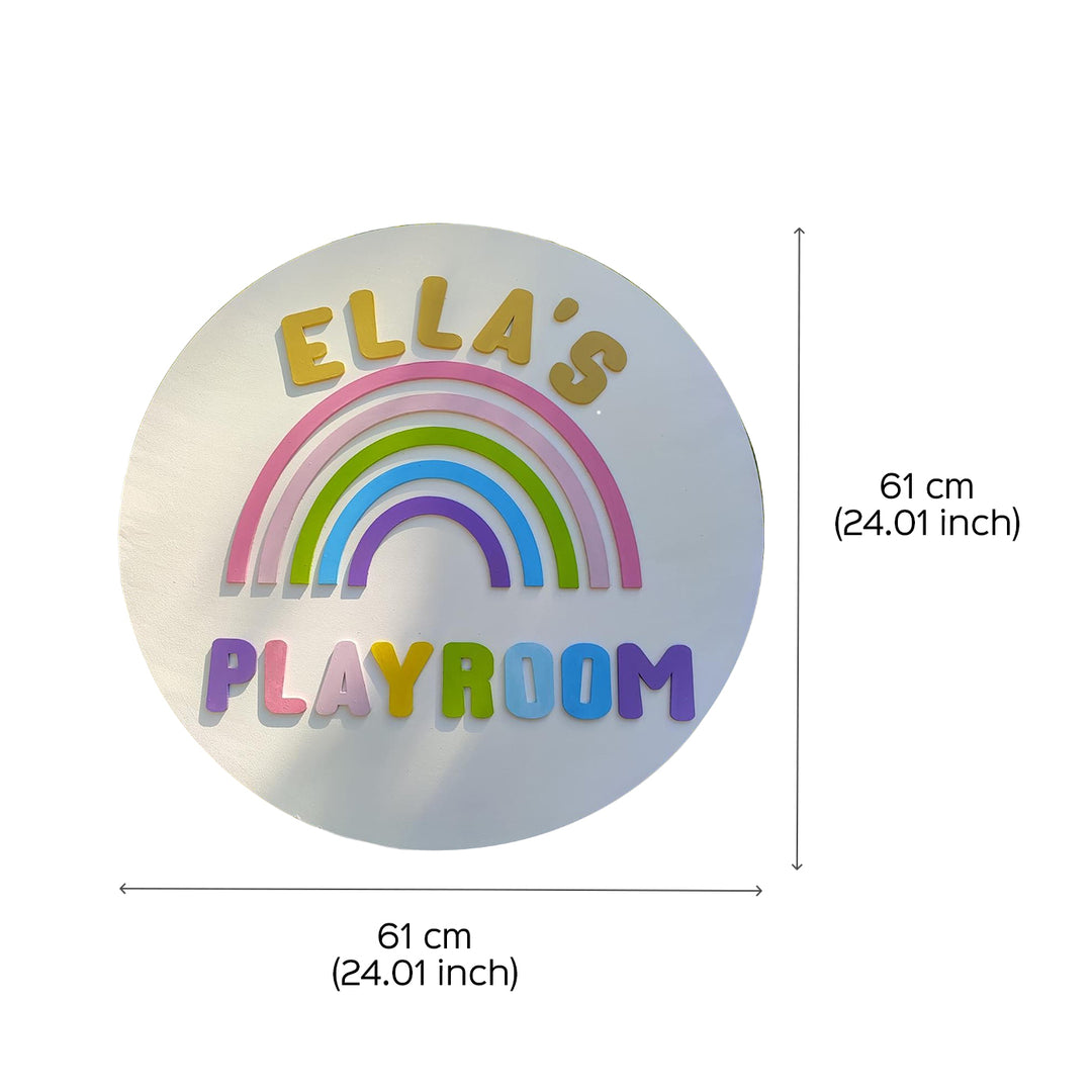 XLarge Handmade Rainbow Theme Customizable Nameplate - 2 x 2 Feet