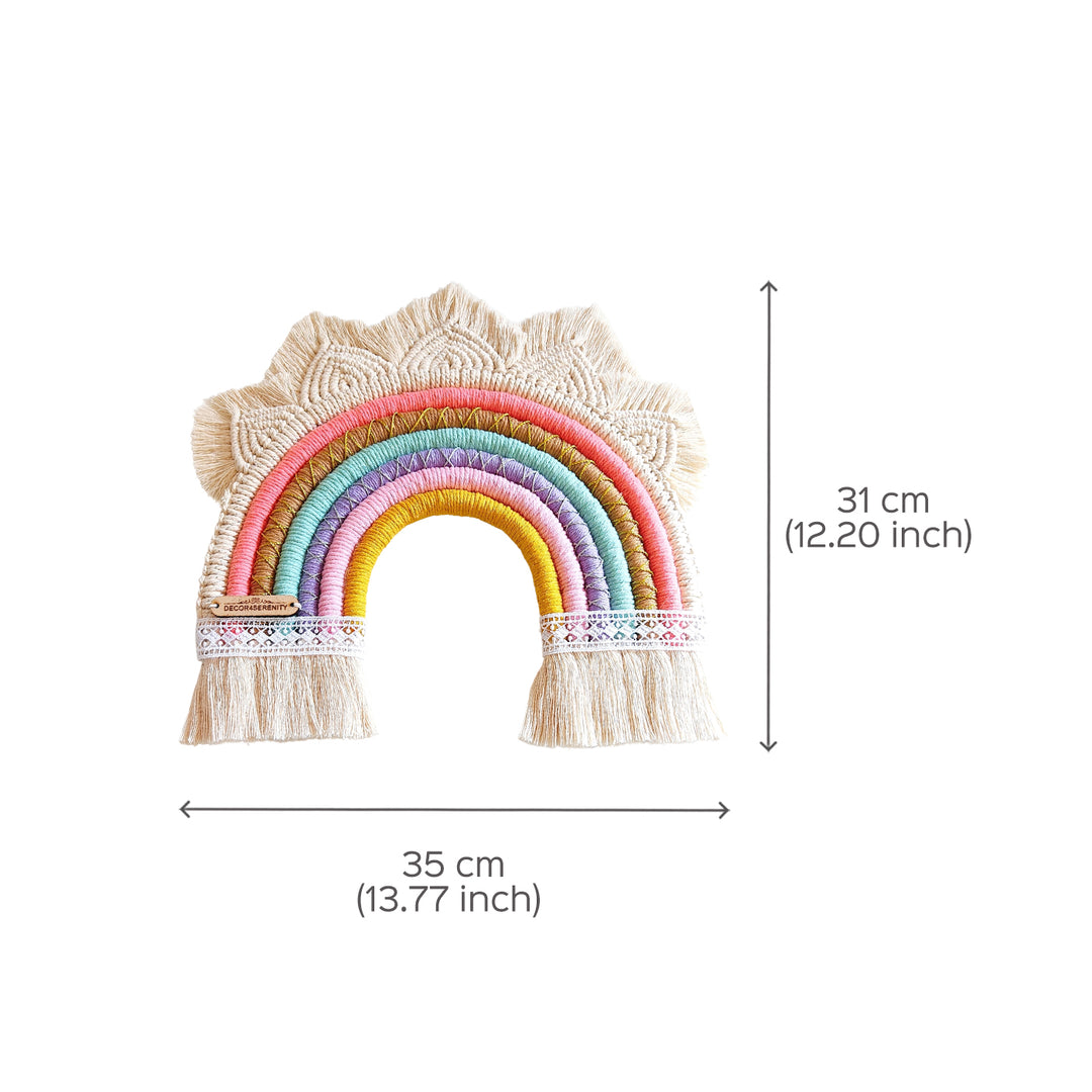 Macrame Princess Rainbow Kids' Wall Hanging