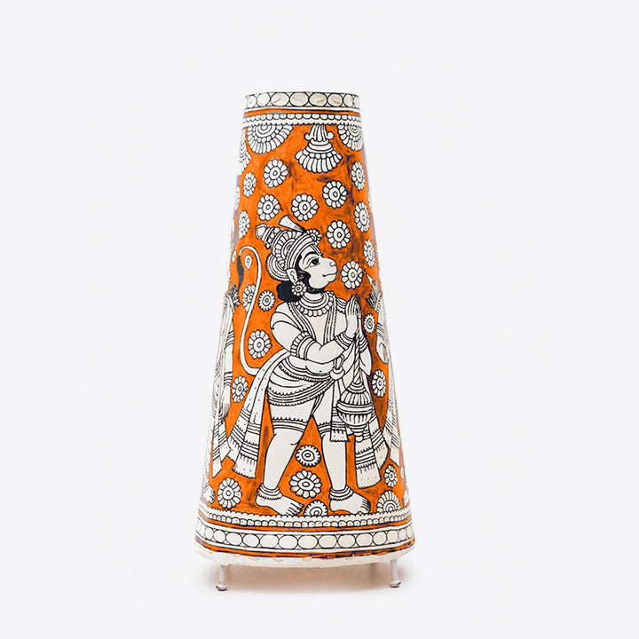 Ramayana Medium Hand Painted Tholu Bommalata Tabletop Lamp | 17 inches