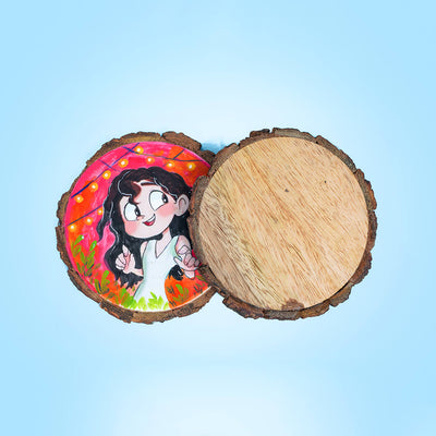 Quirky Hand-painted Character Coasters For Couples - Set of 2