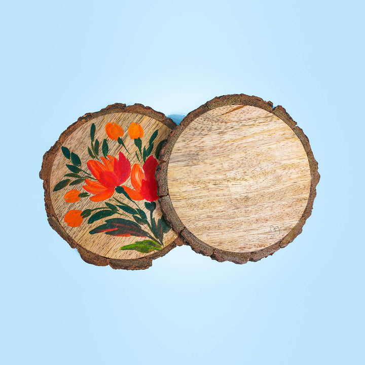 Customisable Hand-painted Floral Art Coasters  - Set of 2