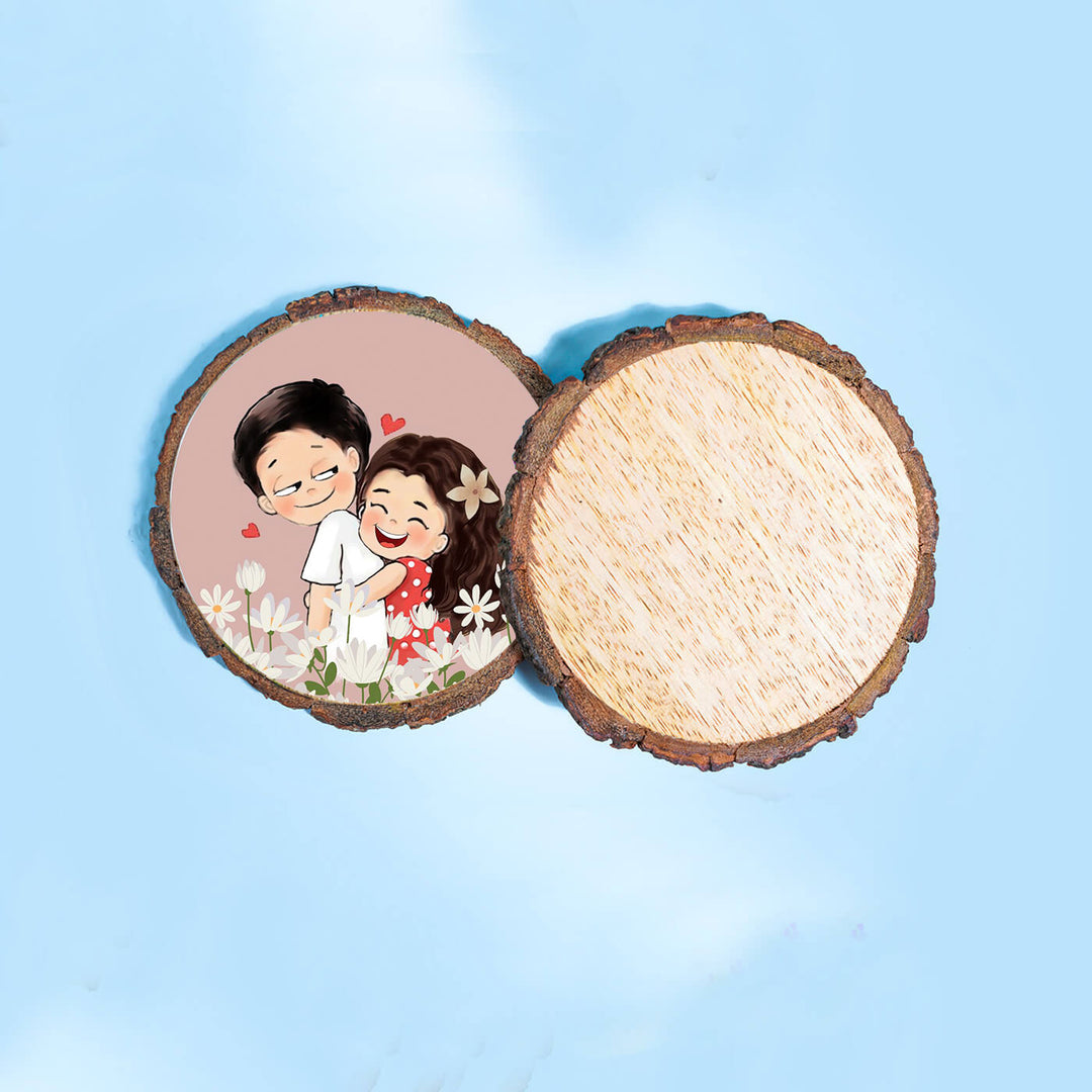 Hand-painted Personalized Character Coasters For Couples - Set of 2