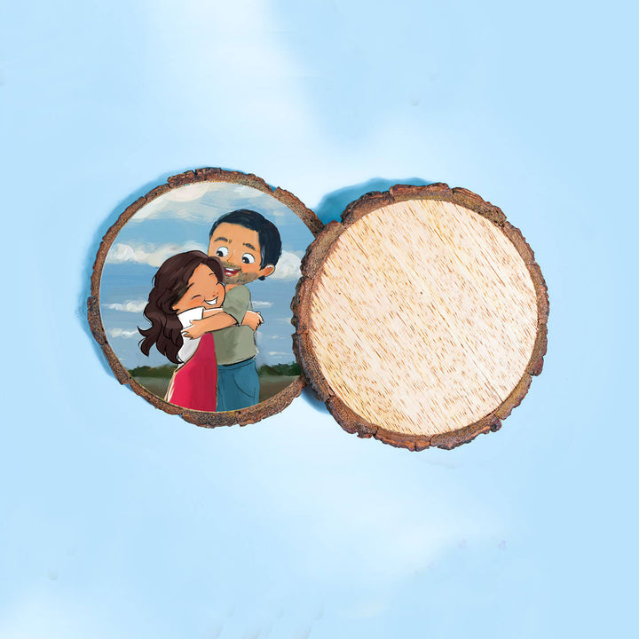 Hand-painted Personalized Character Coasters For Couples - Set of 2