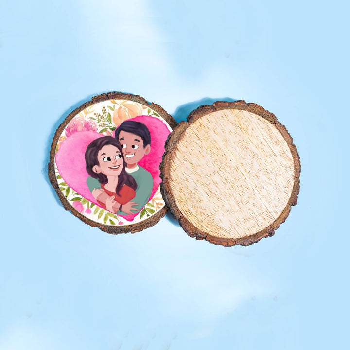 Hand-painted Personalized Character Coasters For Couples - Set of 2