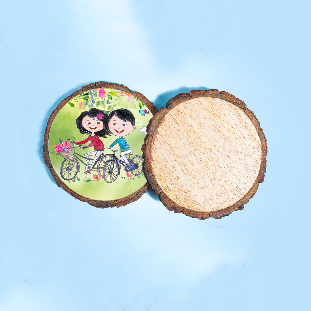 Hand-painted Personalized Character Coasters For Couples - Set of 2