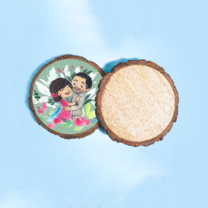 Hand-painted Personalized Character Coasters For Couples - Set of 2