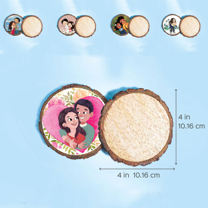 Hand-painted Character Coasters For Couples - Set of 2 - Zwende