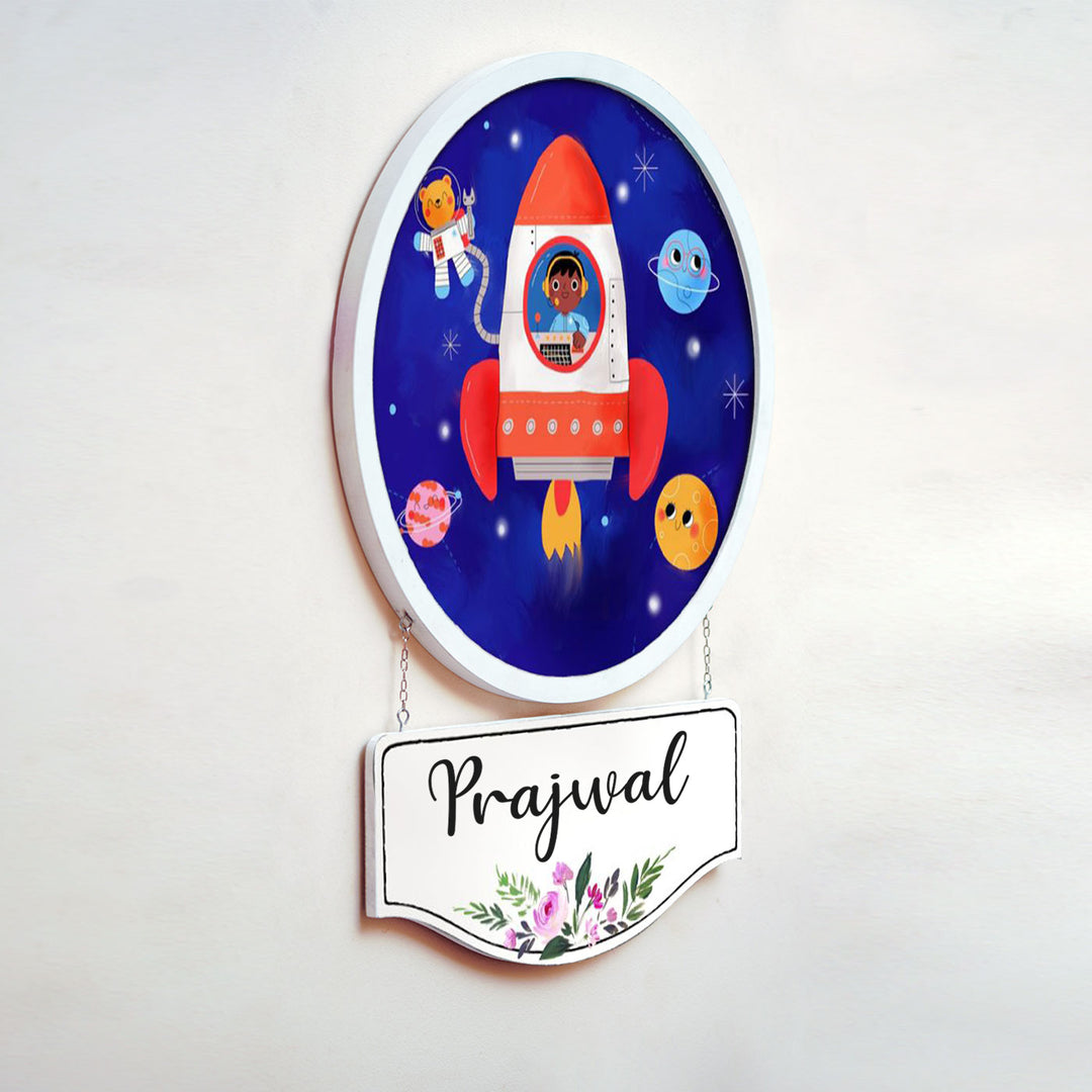 Photo Caricature Hanging Nameplate For Kids 19 - Hanging with Personalized Name Tag