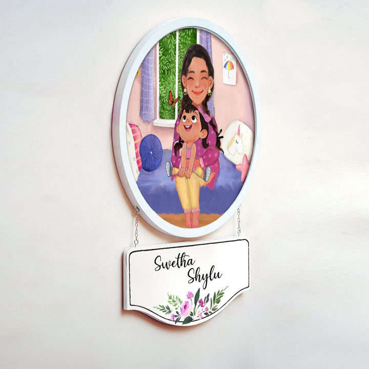 Photo Caricature Hanging Kids Nameplate