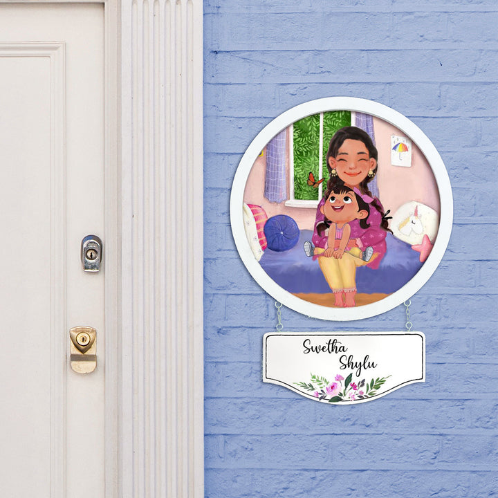 Photo Caricature Hanging Kids Nameplate