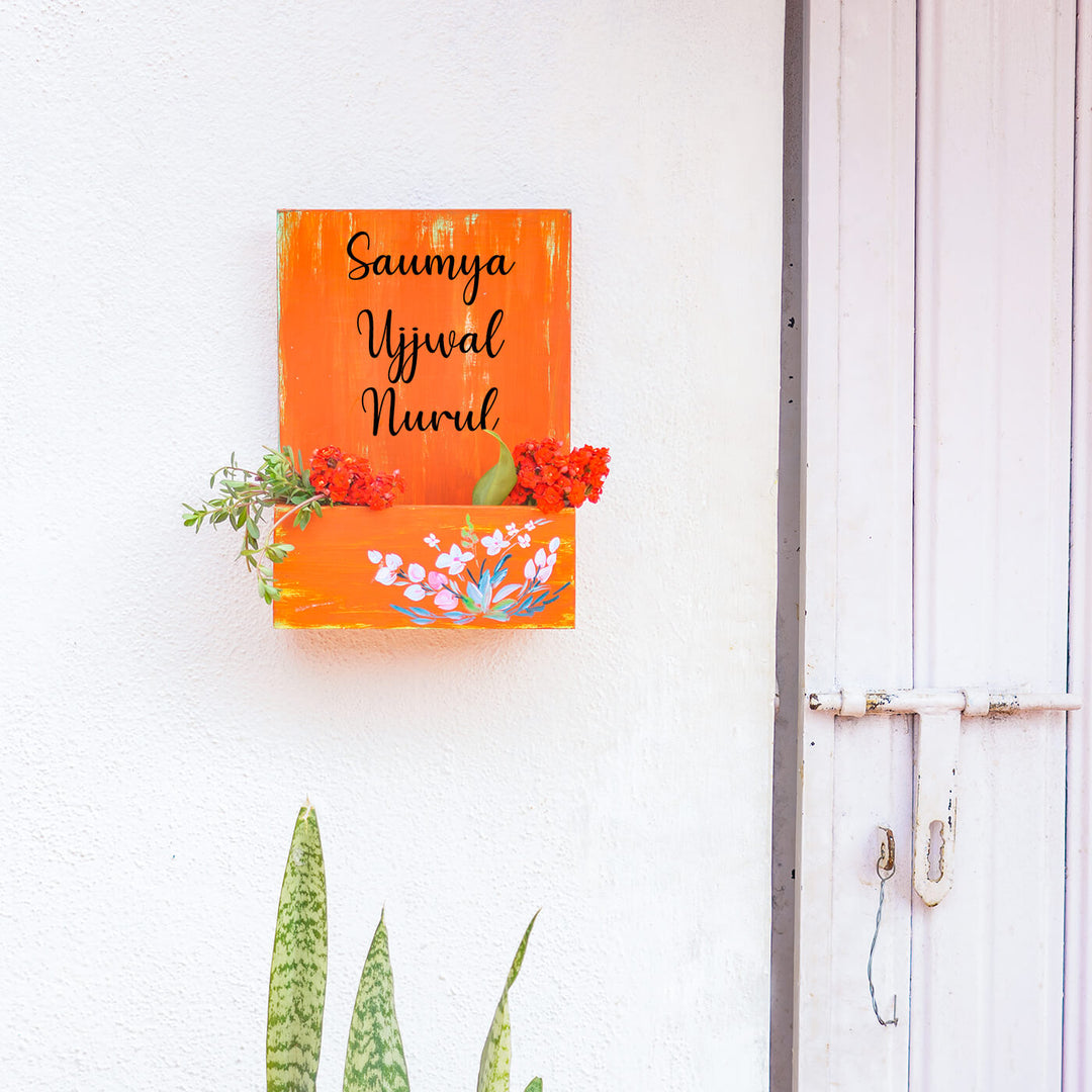 Handpainted Vertical Planter Board With Artwork