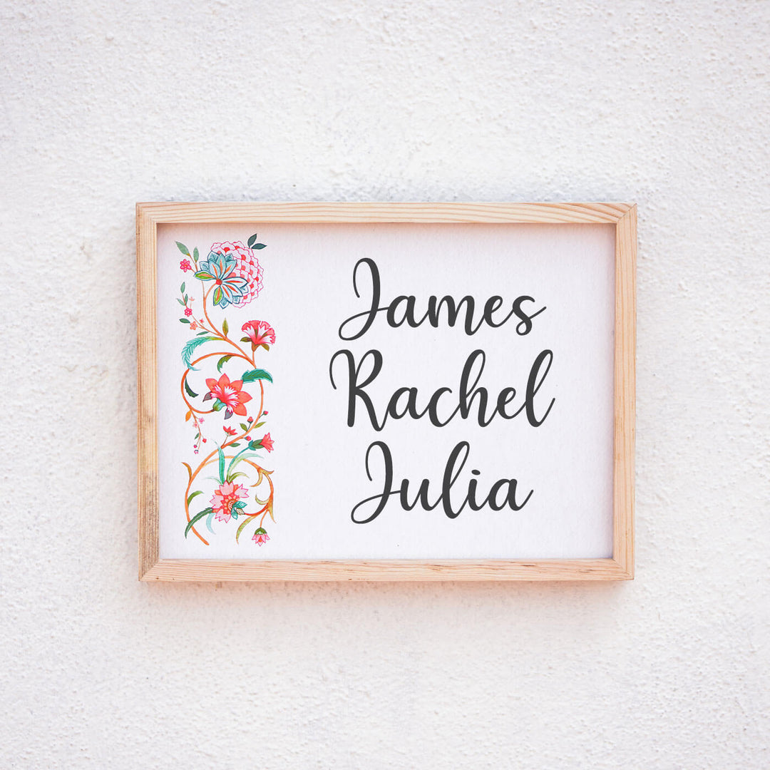 Handcrafted Framed Nameplate