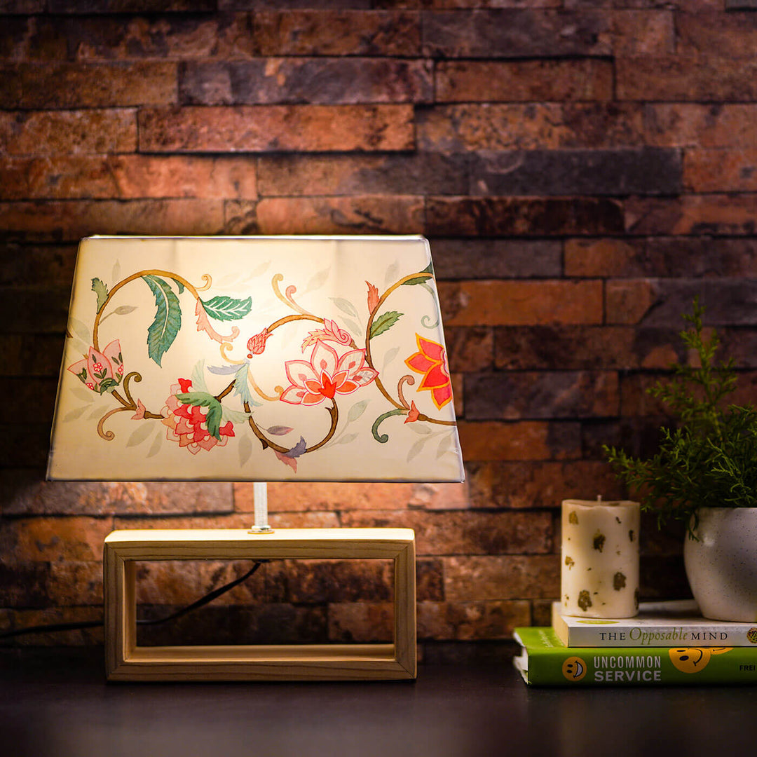 Printed Fabric Rectangle Empire Lamp