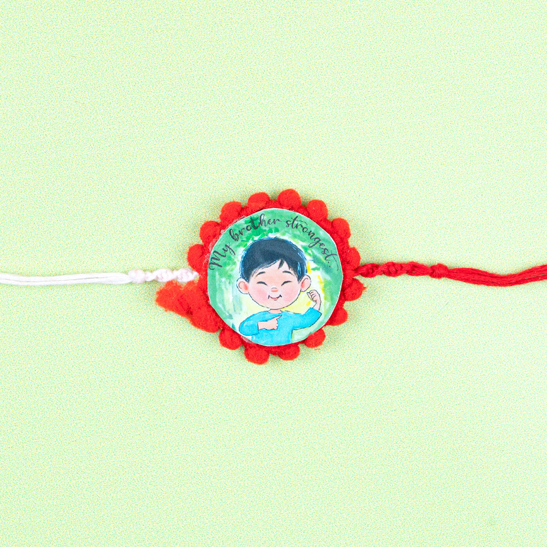 Rakhi Hamper With Fridge Magnet For Bhaiya Bhabhi - Rakhi Close-up (12)