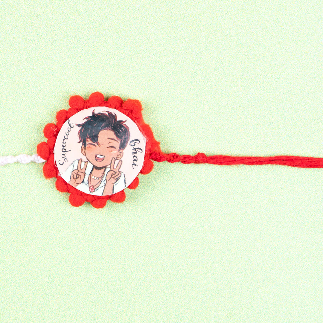Rakhi Hamper With Fridge Magnet For Bhaiya Bhabhi - Rakhi Close-up (19)
