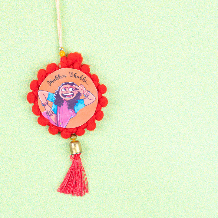 Rakhi Hamper For Bhabhi - Red Tassel Rakhi Close-up (9)