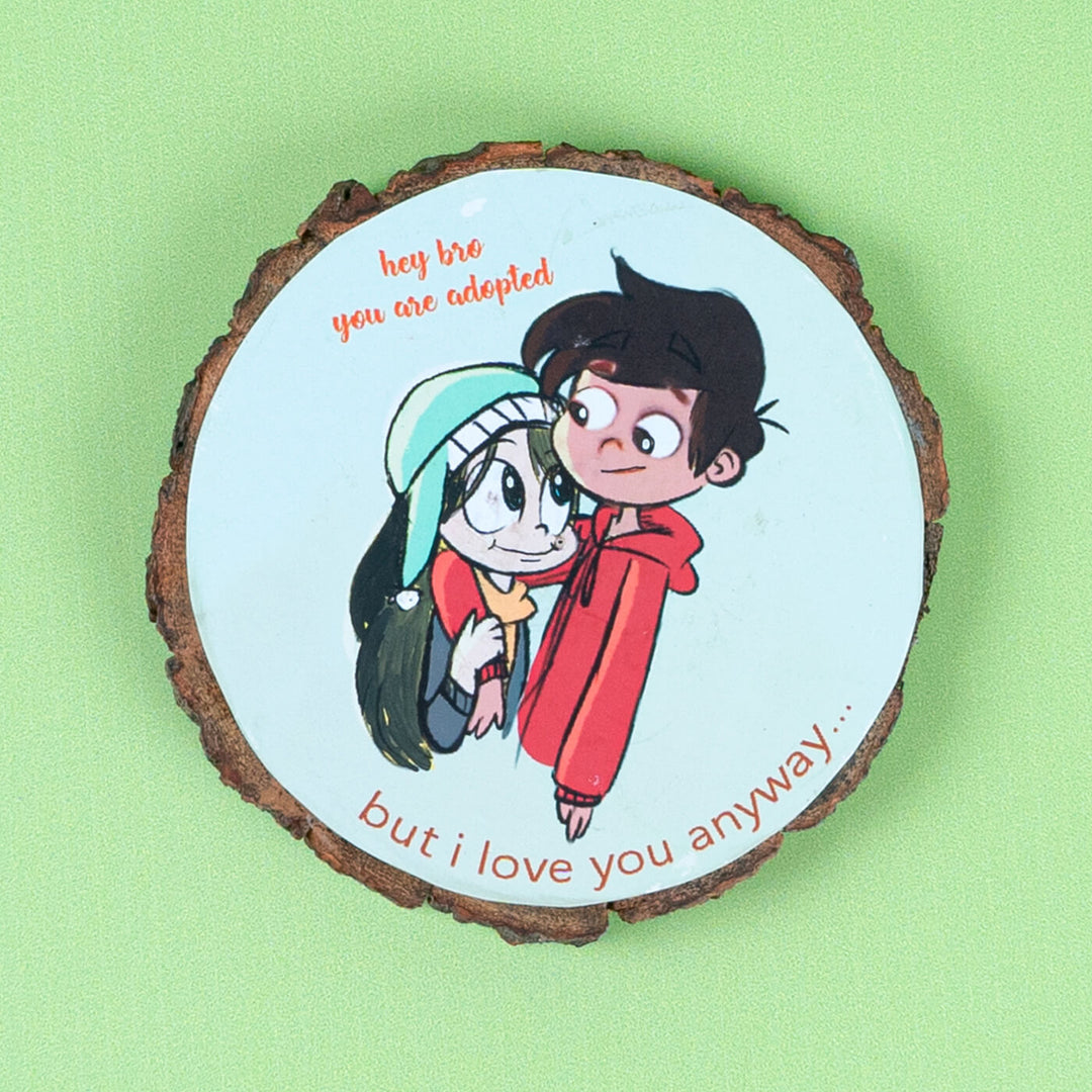 Rakhi Hamper For Bhabhi - Wooden Plaque Front View