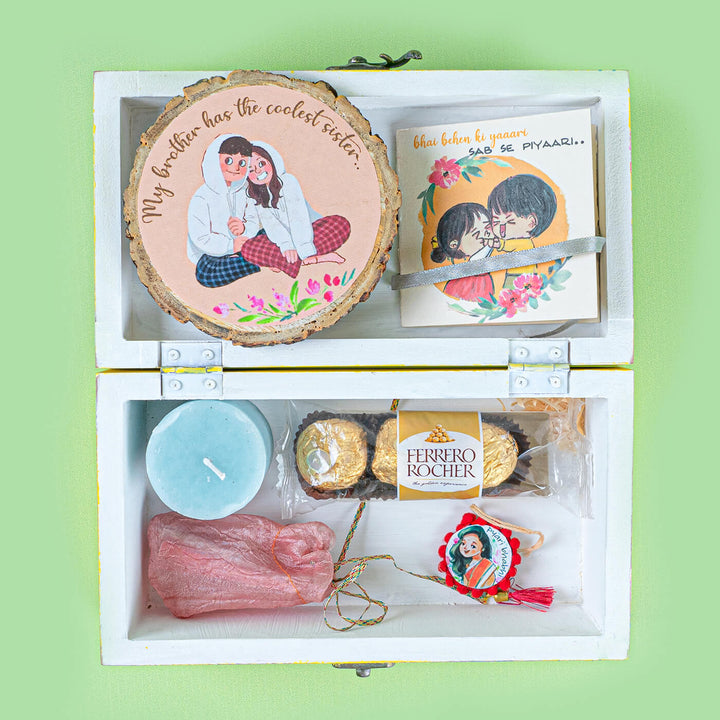 Rakhi Hamper For Bhabhi - Open Box Interior Display