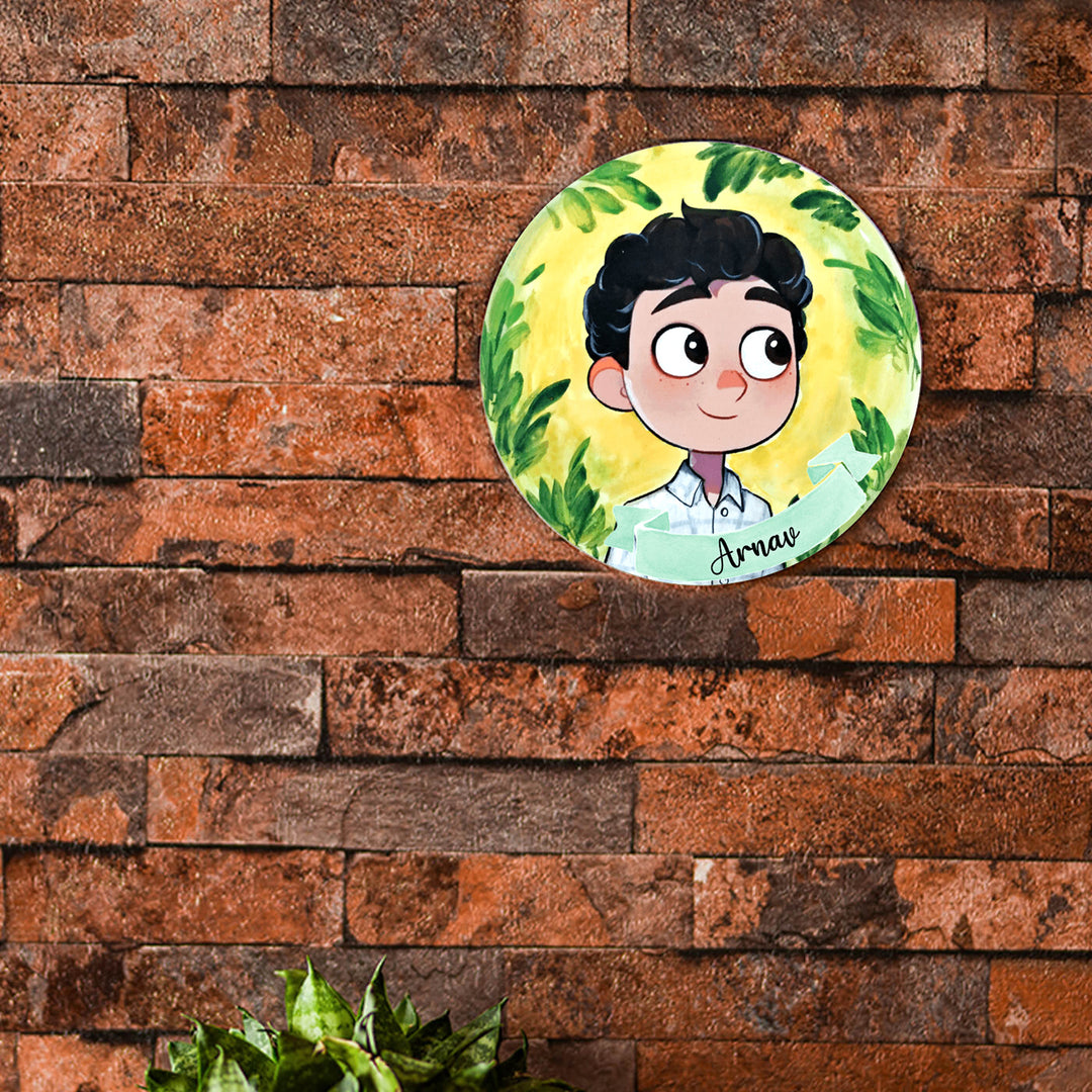 Photo Caricature Kids Nameplate with Stand