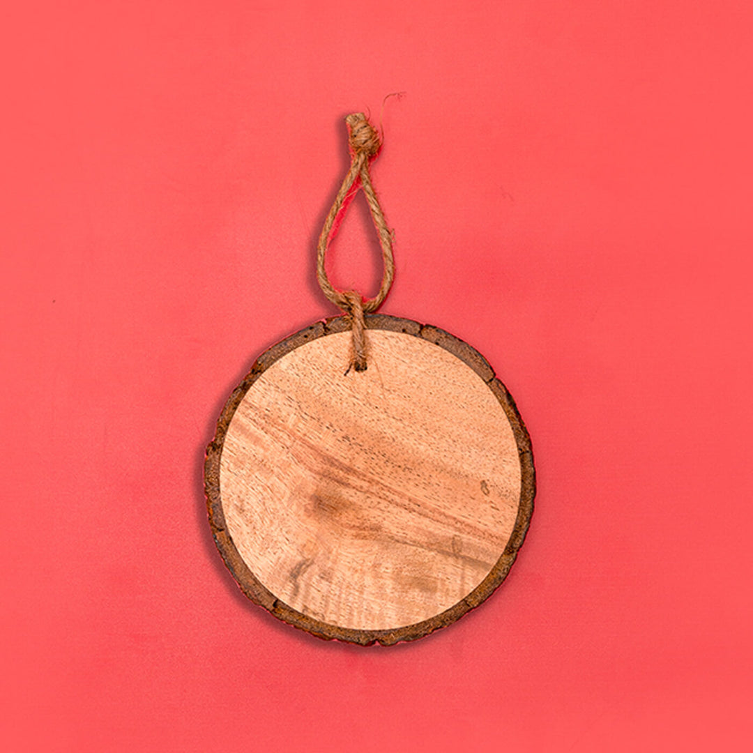 Hand-Painted Nativity Wooden Bark Ornament For Christmas Tree Decoration