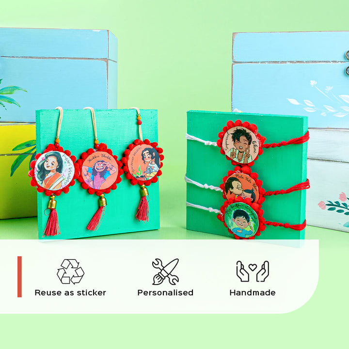 Character Illustration Rakhi Mela Pala Bhai - Grouped product assortment display