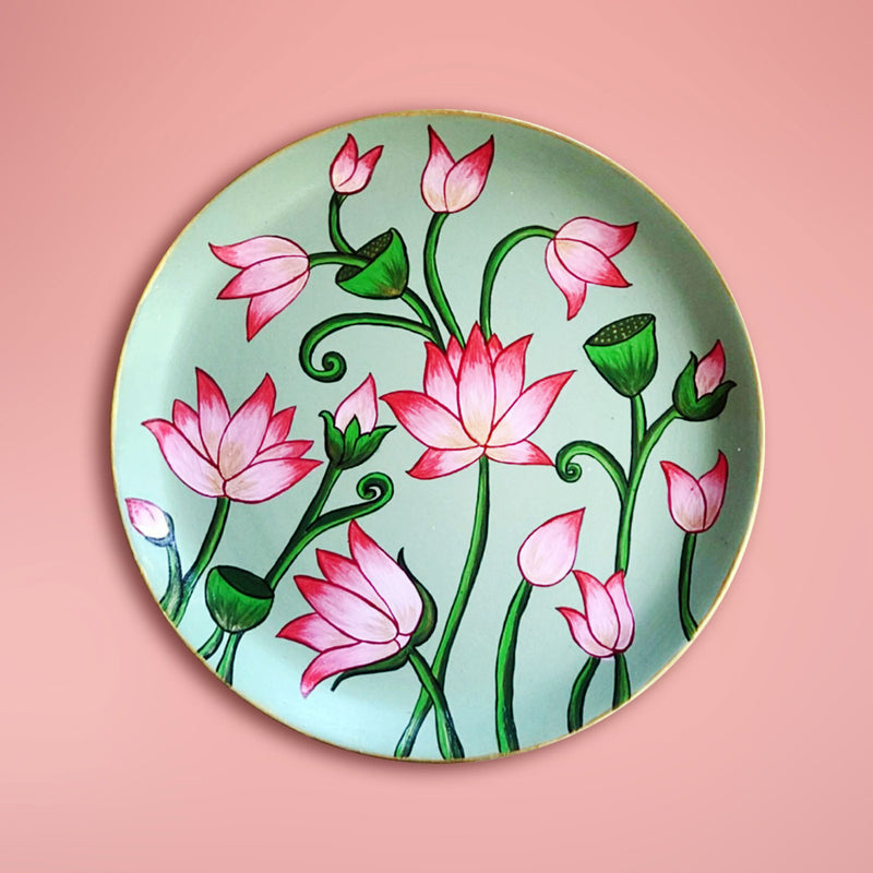 Pichwai Lotus Pastel Wall Plate