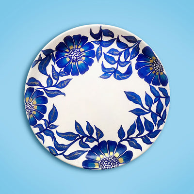 Indigo Floral Wall Plate