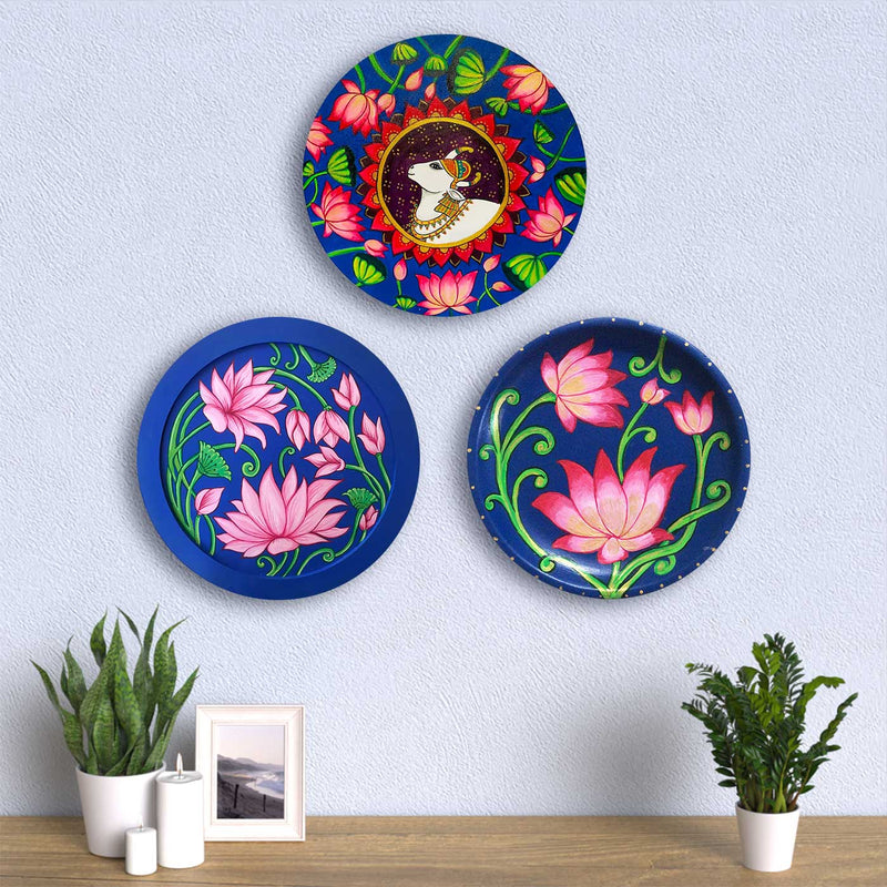 Pichwai Lotus And Cow Wall Plate