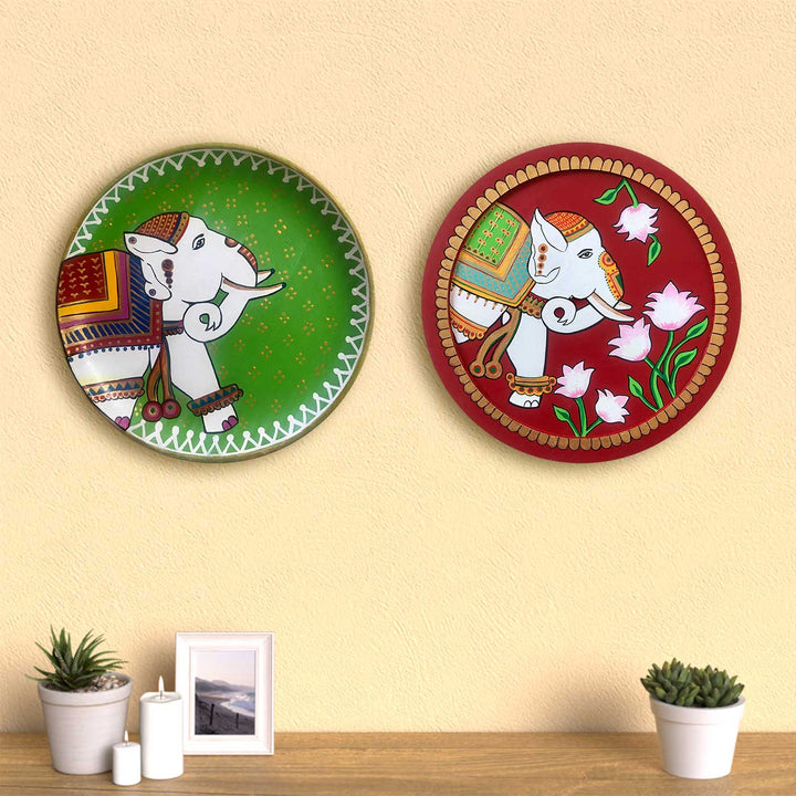 Pichwai Elephant Wall Plate