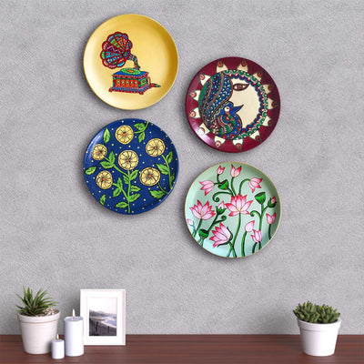 Kalamkari Flowers Wall Plate