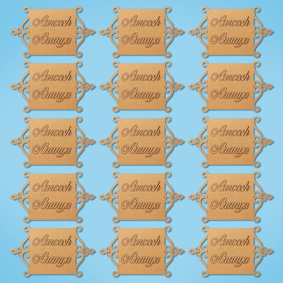 Saver Bundle - Ready to Paint MDF Nameplate - Big Square with Floral Border