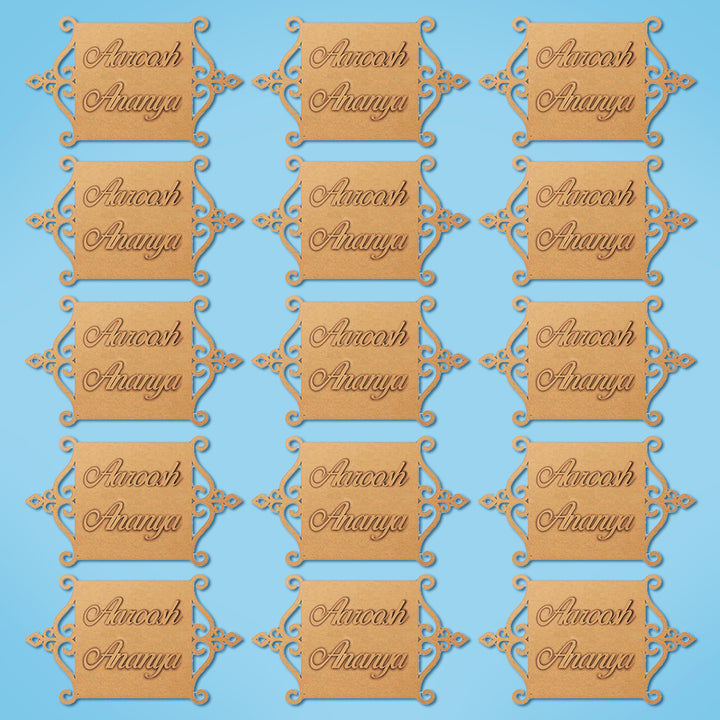 Saver Bundle - Ready to Paint MDF Nameplate - Big Square with Floral Border