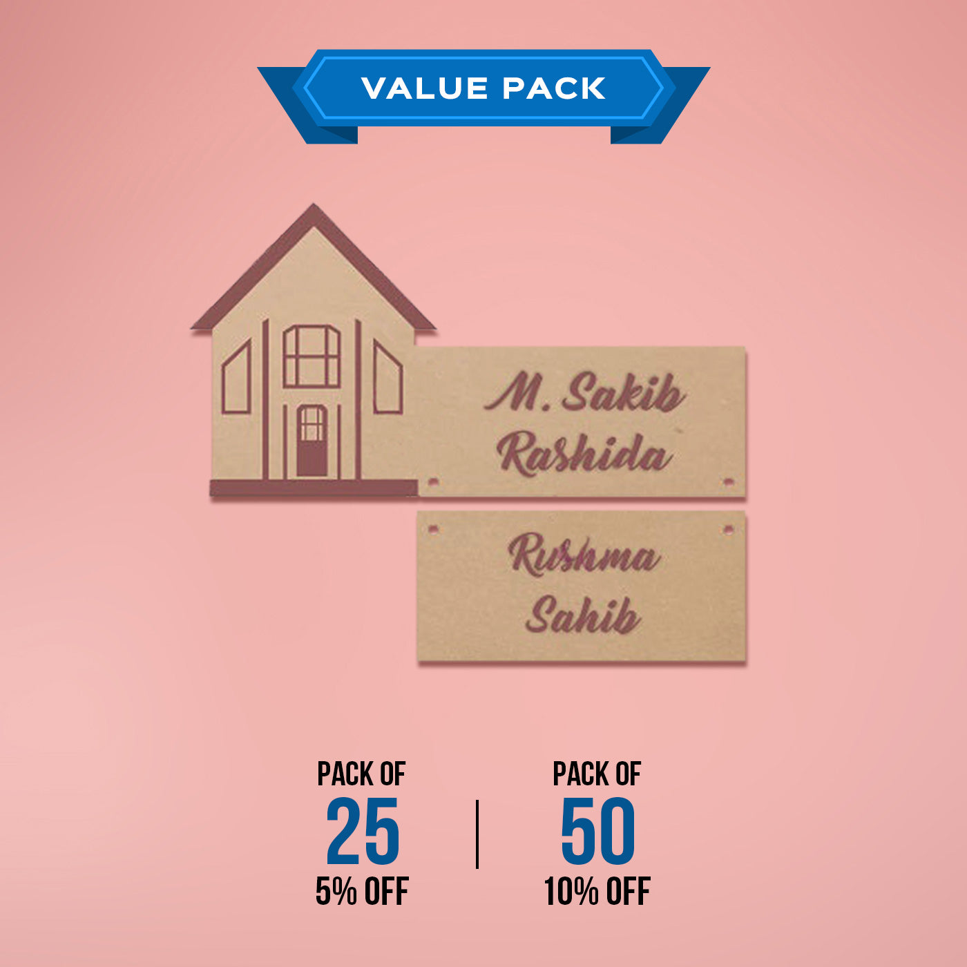 Saver Bundle Ready to Paint MDF Nameplate Cottage Home with Hangin