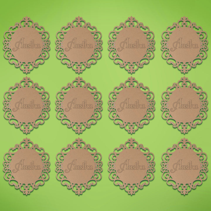 Saver Bundle - Ready to Paint MDF Nameplate - Oval with Floral Border