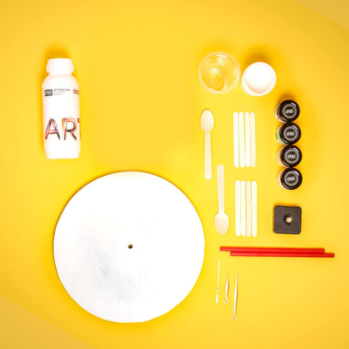 Resin Art - Ready to use DIY Kit - Clock