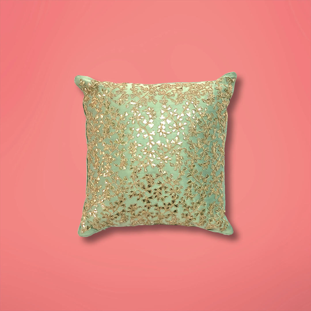 Embroidered Gota Patti Powder Blue Cushion