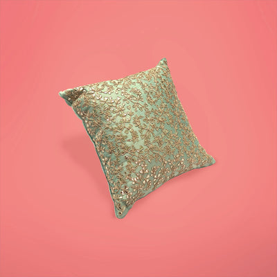 Embroidered Gota Patti Powder Blue Cushion