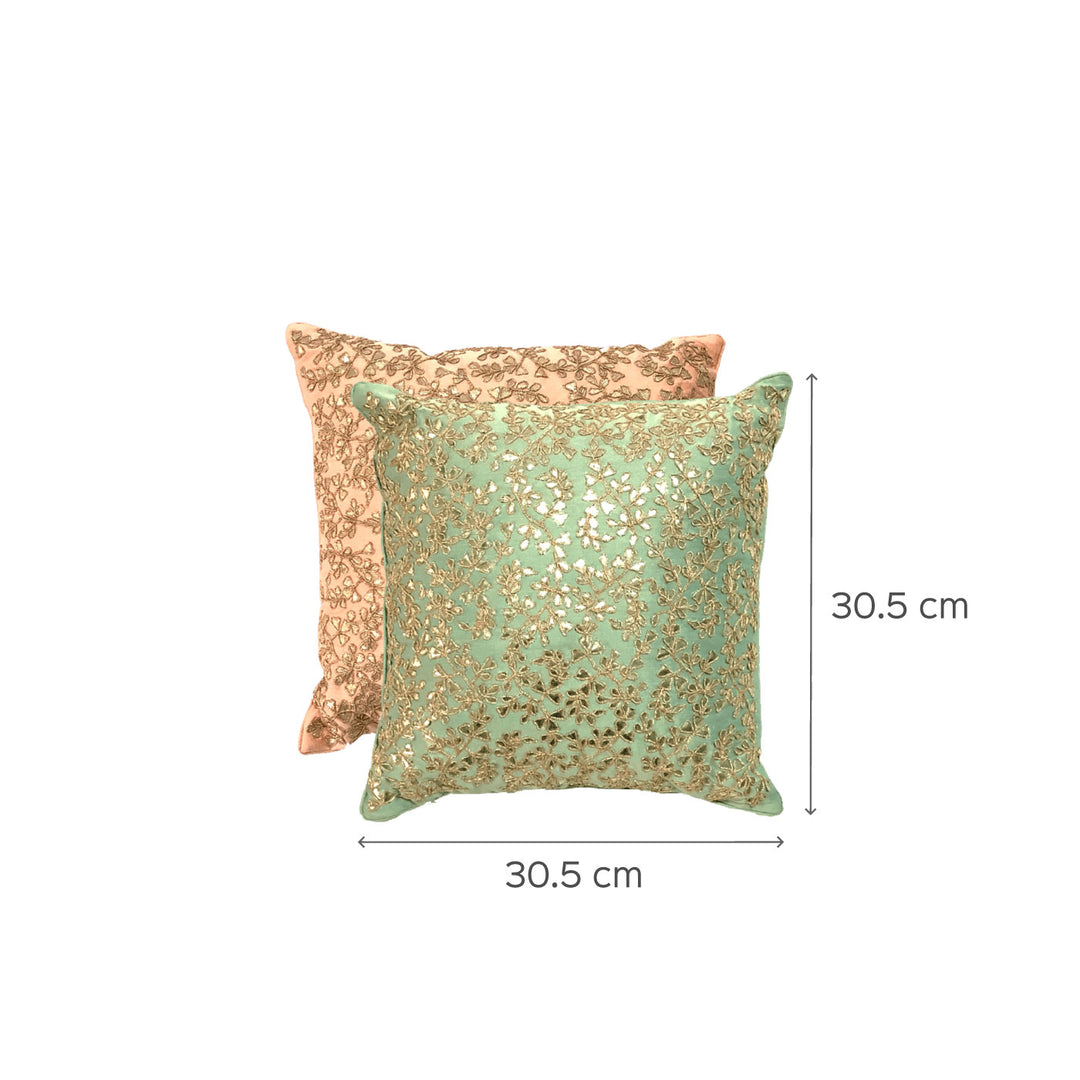 Embroidered Gota Patti Powder Blue Cushion