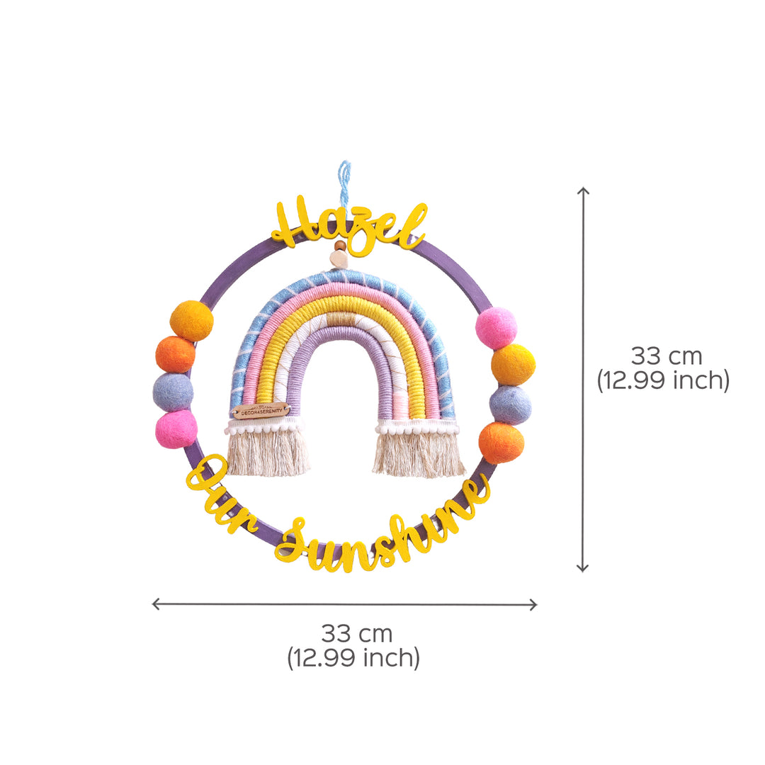 Macrame Ring Rainbow Personalized Kids' Nameplate